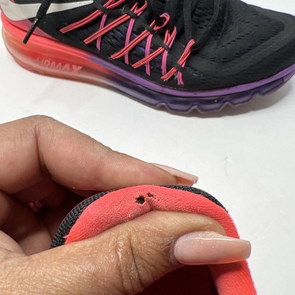 Nike Air Max Womens 8.5 Running‎ Shoes Hyper Punch 698903-006 Black Pink - Picture 3 of 8